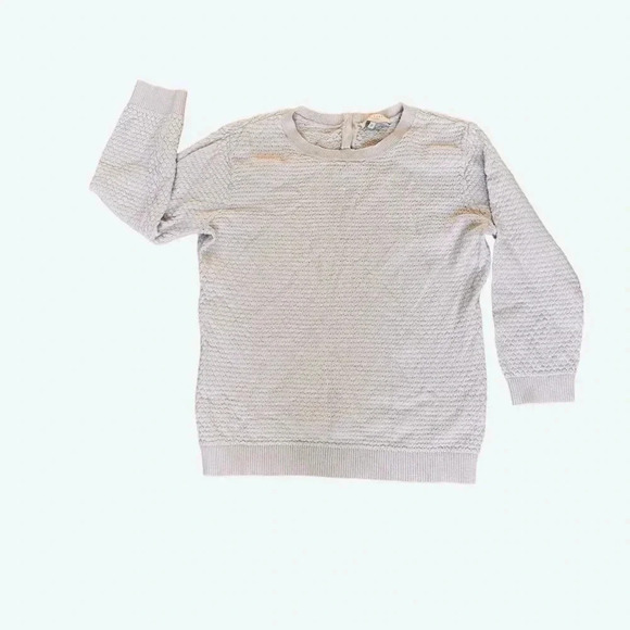 Ted Baker London White Knit Sweater Crew Neck Cotton Cashmere 3/4 Sleeve 2 - Picture 1 of 11